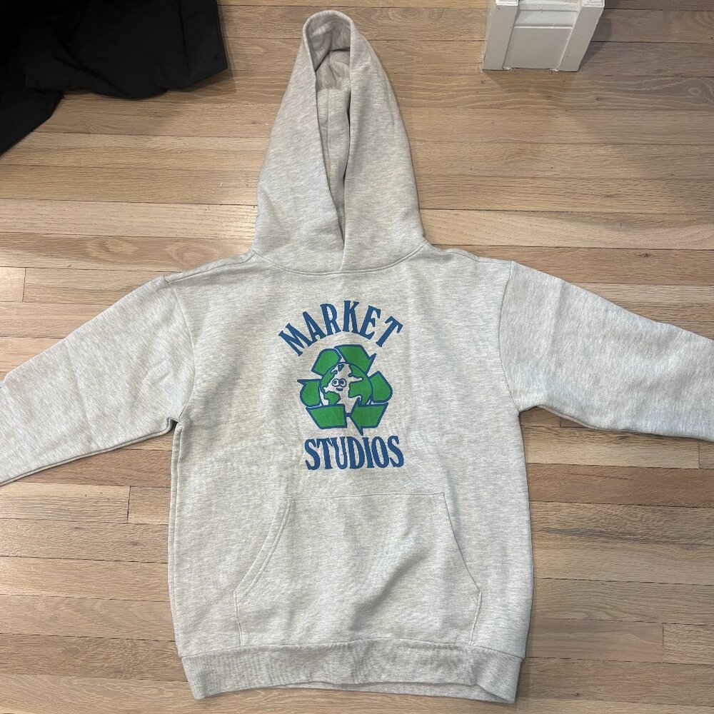 Market Studios Recycle Earth Hoodie Gray XS Oversized NWT Vibes Chinatown Market